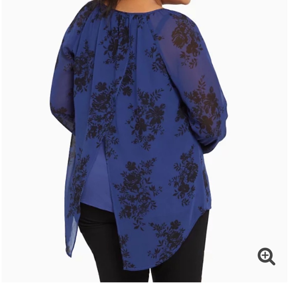 FLORAL PRINT CHIFFON TULIP BACK TOP - Picture 2 of 3